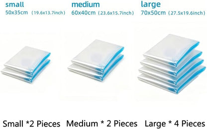 8 Pack Large Heavy Duty Roll Up Compression Bags S/M/L Mixed Sizes Space Saver Vacuum Bags Hand Roll Storage Bags for Winter Coats Jackets Sweaters Blankets Pillows for Home Closet