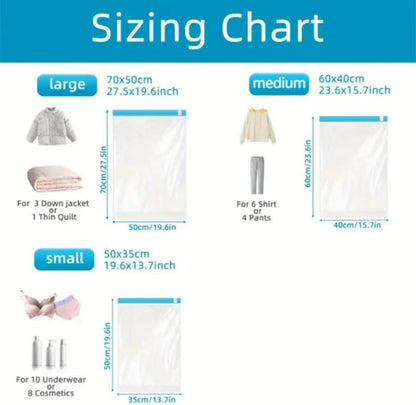 8 Pack Large Heavy Duty Roll Up Compression Bags S/M/L Mixed Sizes Space Saver Vacuum Bags Hand Roll Storage Bags for Winter Coats Jackets Sweaters Blankets Pillows for Home Closet