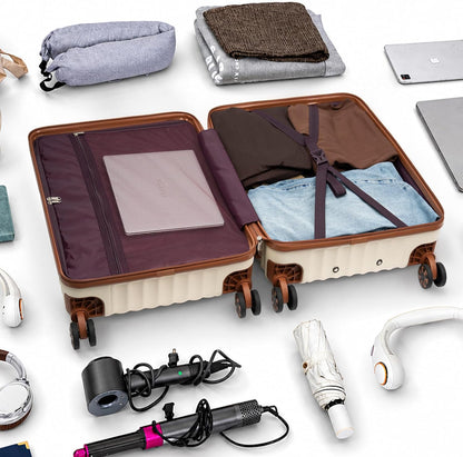 Carry On Luggage 22x14x9 Airline Approved, Hardside 20 Inch Carry on Suitcases with Wheels, Hard Shell ABS Lightweight Carry on Luggage Set, Travel Suitcase Set with TSA Lock, SkyBlue