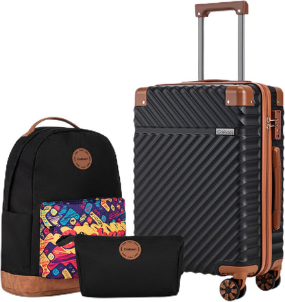 Carry On Luggage 22x14x9 Airline Approved, Hardside 20 Inch Carry on Suitcases with Wheels, Hard Shell ABS Lightweight Carry on Luggage Set, Travel Suitcase Set with TSA Lock, SkyBlue