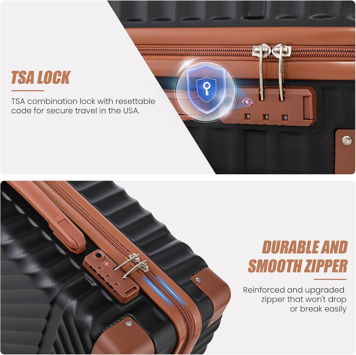 Carry On Luggage 22x14x9 Airline Approved, Hardside 20 Inch Carry on Suitcases with Wheels, Hard Shell ABS Lightweight Carry on Luggage Set, Travel Suitcase Set with TSA Lock, SkyBlue