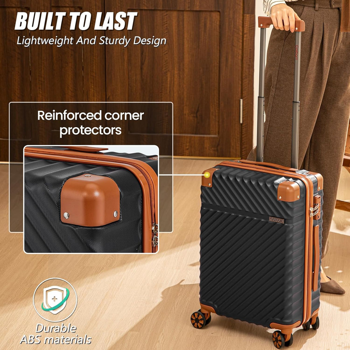 Carry On Luggage 22x14x9 Airline Approved, Hardside 20 Inch Carry on Suitcases with Wheels, Hard Shell ABS Lightweight Carry on Luggage Set, Travel Suitcase Set with TSA Lock, SkyBlue