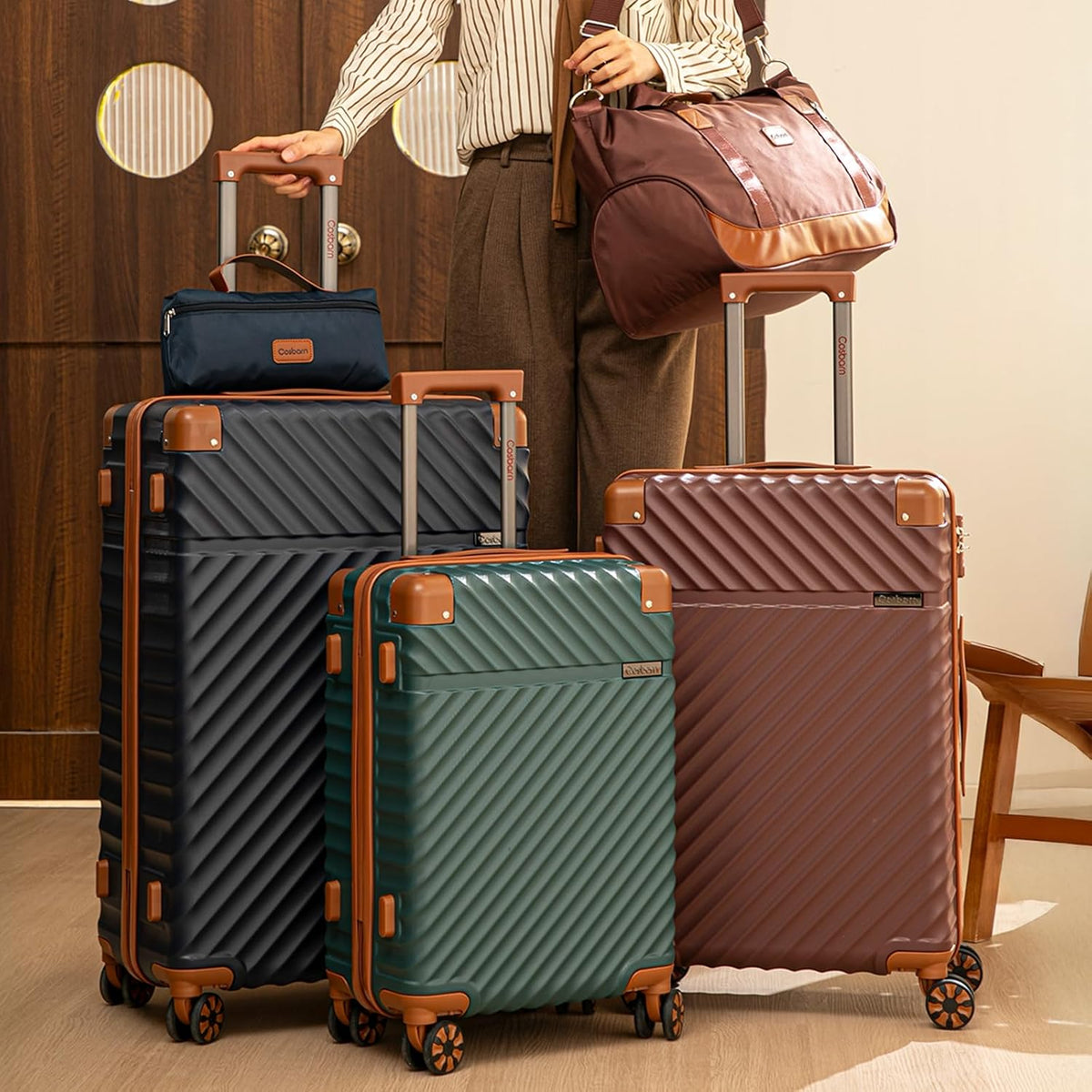 Carry On Luggage 22x14x9 Airline Approved, Hardside 20 Inch Carry on Suitcases with Wheels, Hard Shell ABS Lightweight Carry on Luggage Set, Travel Suitcase Set with TSA Lock, SkyBlue