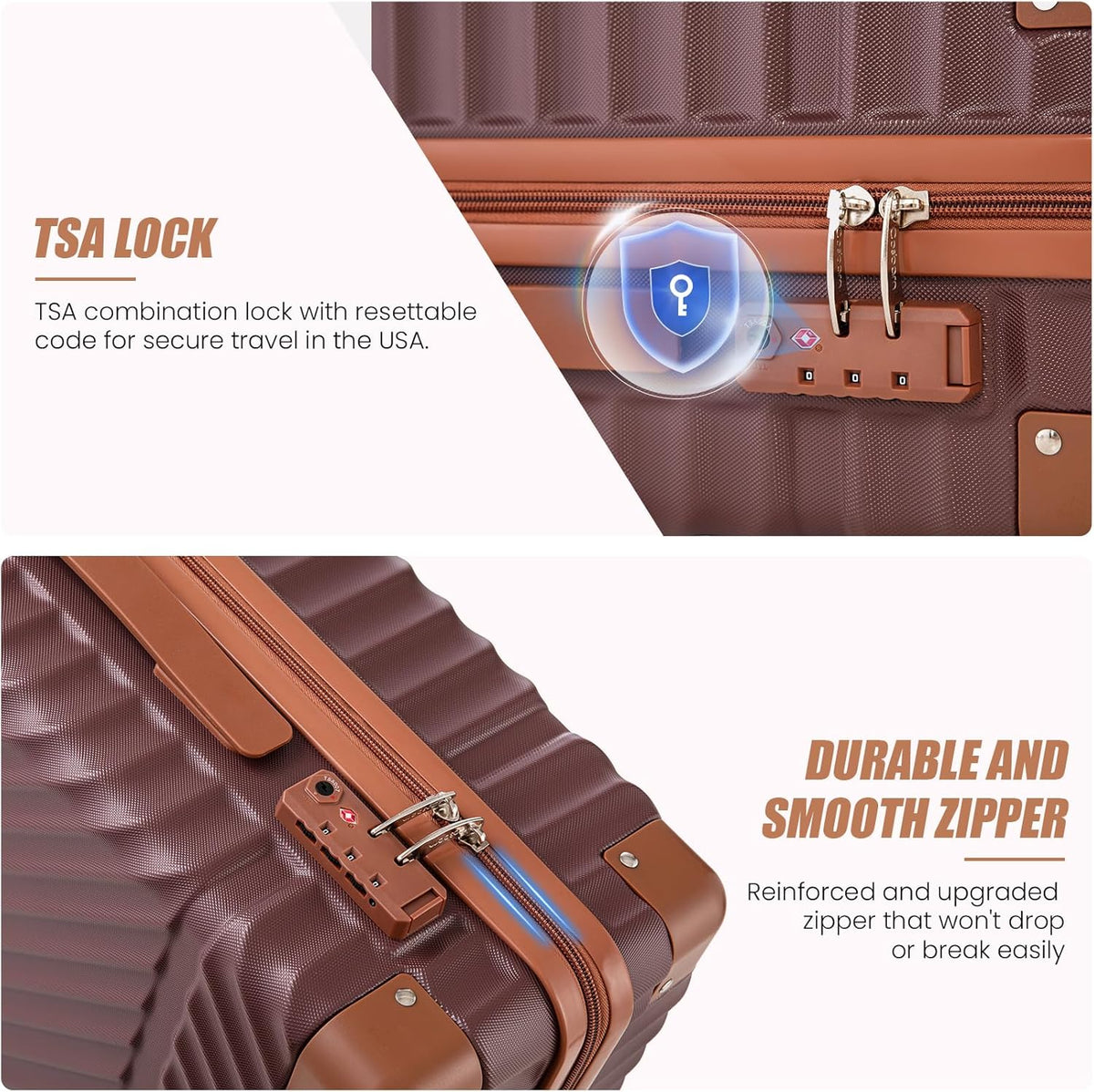 Carry On Luggage 22x14x9 Airline Approved, Hardside 20 Inch Carry on Suitcases with Wheels, Hard Shell ABS Lightweight Carry on Luggage Set, Travel Suitcase Set with TSA Lock, SkyBlue