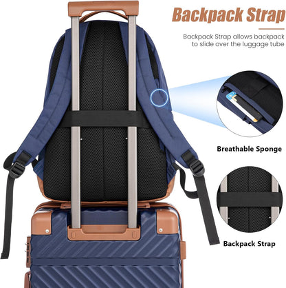 Carry On Luggage 22x14x9 Airline Approved, Hardside 20 Inch Carry on Suitcases with Wheels, Hard Shell ABS Lightweight Carry on Luggage Set, Travel Suitcase Set with TSA Lock, SkyBlue