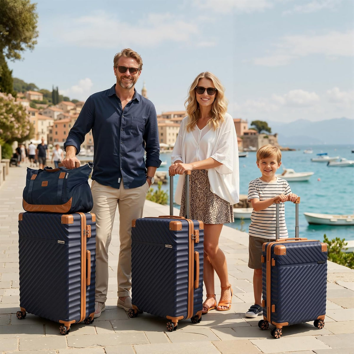 Carry On Luggage 22x14x9 Airline Approved, Hardside 20 Inch Carry on Suitcases with Wheels, Hard Shell ABS Lightweight Carry on Luggage Set, Travel Suitcase Set with TSA Lock, SkyBlue