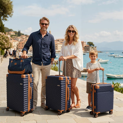 Carry On Luggage 22x14x9 Airline Approved, Hardside 20 Inch Carry on Suitcases with Wheels, Hard Shell ABS Lightweight Carry on Luggage Set, Travel Suitcase Set with TSA Lock, SkyBlue