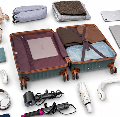 Carry On Luggage 22x14x9 Airline Approved, Hardside 20 Inch Carry on Suitcases with Wheels, Hard Shell ABS Lightweight Carry on Luggage Set, Travel Suitcase Set with TSA Lock, SkyBlue