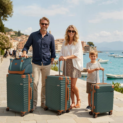 Carry On Luggage 22x14x9 Airline Approved, Hardside 20 Inch Carry on Suitcases with Wheels, Hard Shell ABS Lightweight Carry on Luggage Set, Travel Suitcase Set with TSA Lock, SkyBlue