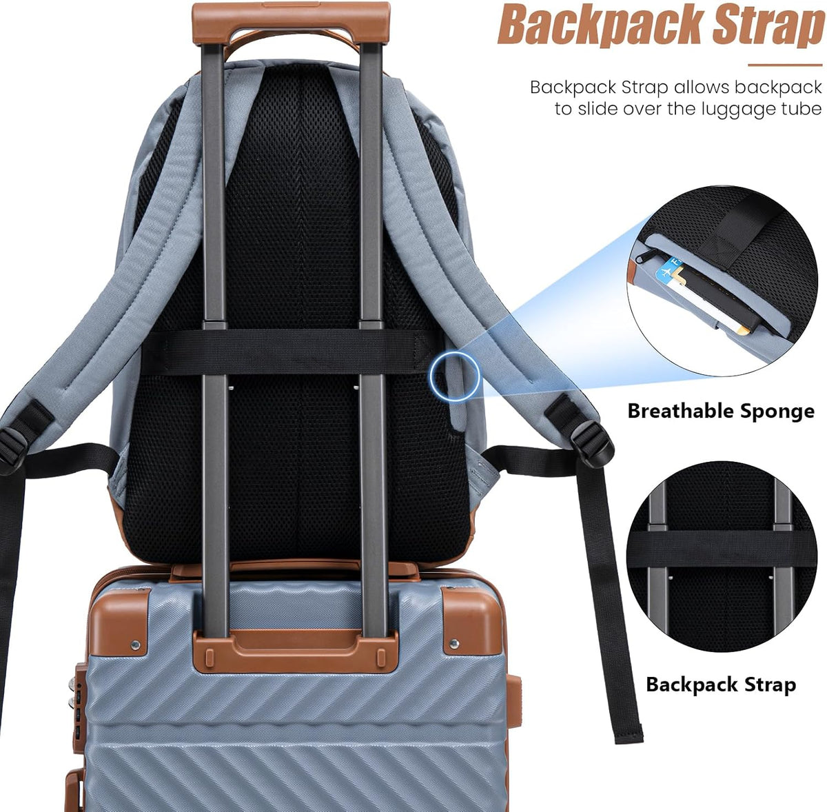 Carry On Luggage 22x14x9 Airline Approved, Hardside 20 Inch Carry on Suitcases with Wheels, Hard Shell ABS Lightweight Carry on Luggage Set, Travel Suitcase Set with TSA Lock, SkyBlue