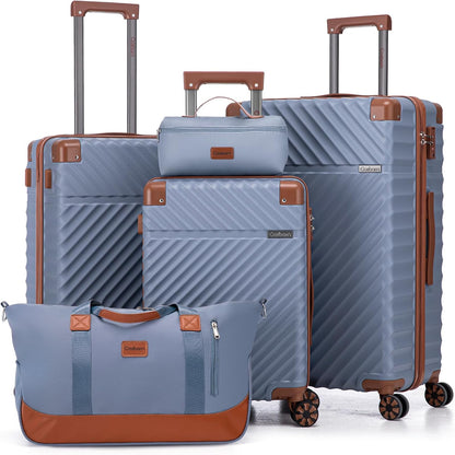 Carry On Luggage 22x14x9 Airline Approved, Hardside 20 Inch Carry on Suitcases with Wheels, Hard Shell ABS Lightweight Carry on Luggage Set, Travel Suitcase Set with TSA Lock, SkyBlue