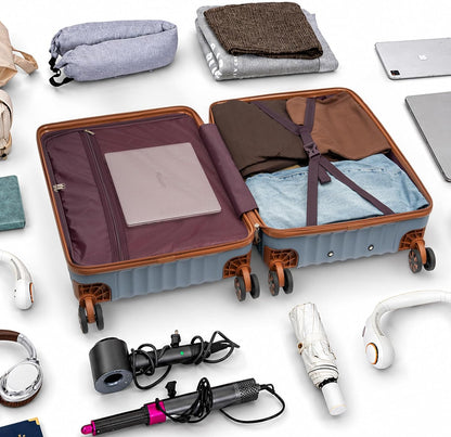 Carry On Luggage 22x14x9 Airline Approved, Hardside 20 Inch Carry on Suitcases with Wheels, Hard Shell ABS Lightweight Carry on Luggage Set, Travel Suitcase Set with TSA Lock, SkyBlue