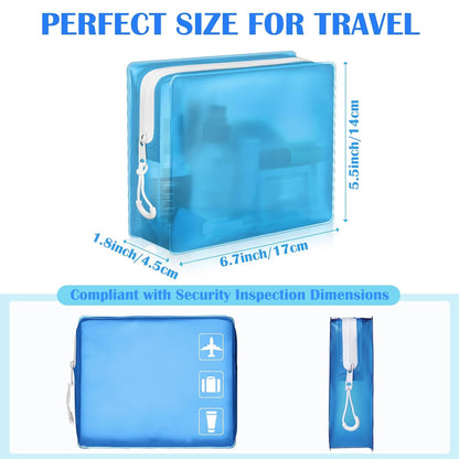 8 Pack TSA Approved Travel Toiletry Bags Frosted Translucent Leak-proof Cosmetic Makeup Bags for Women Men Travel Organizer Airport Security(Green,6.7 x 5.5 x 1.8 Inch)