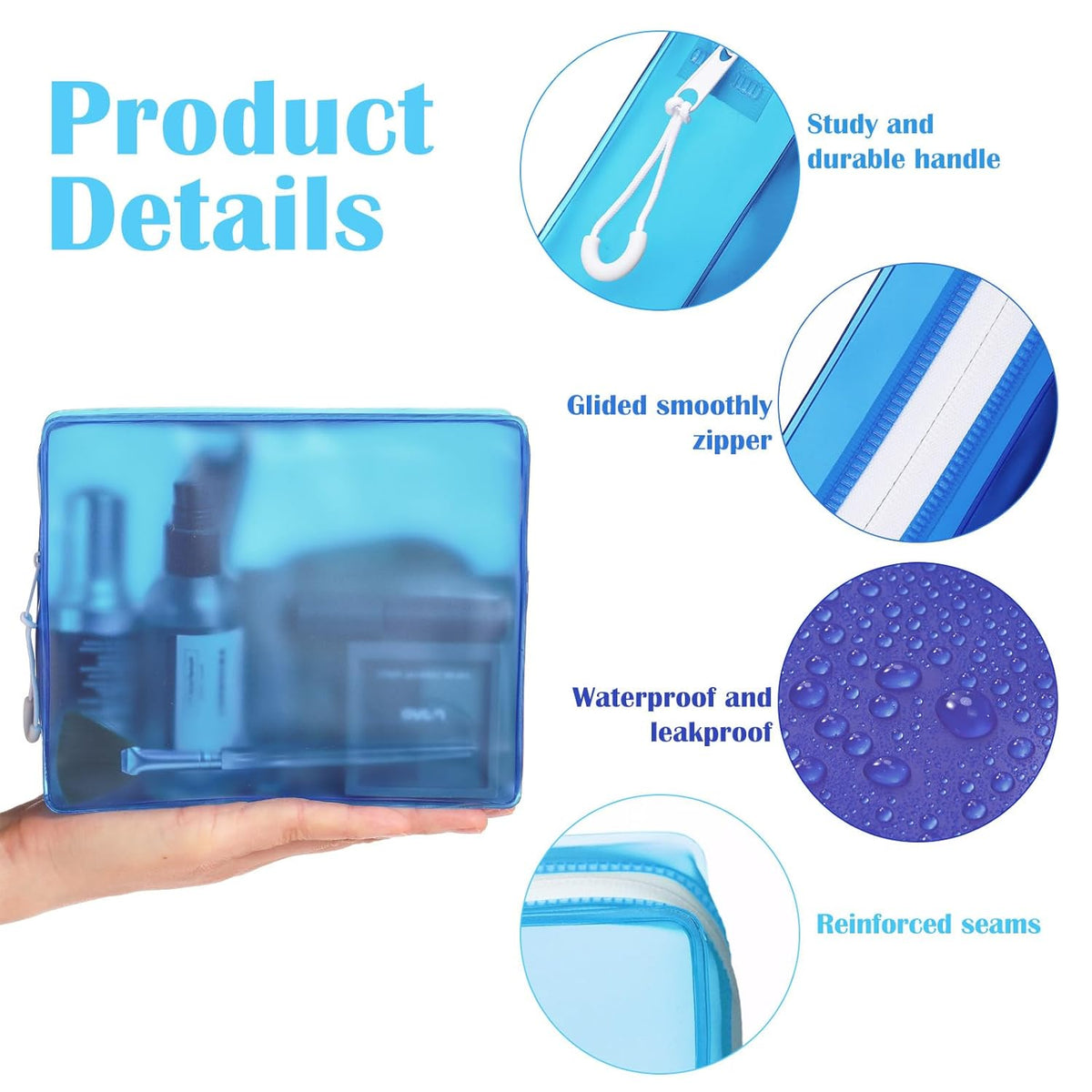 8 Pack TSA Approved Travel Toiletry Bags Frosted Translucent Leak-proof Cosmetic Makeup Bags for Women Men Travel Organizer Airport Security(Green,6.7 x 5.5 x 1.8 Inch)