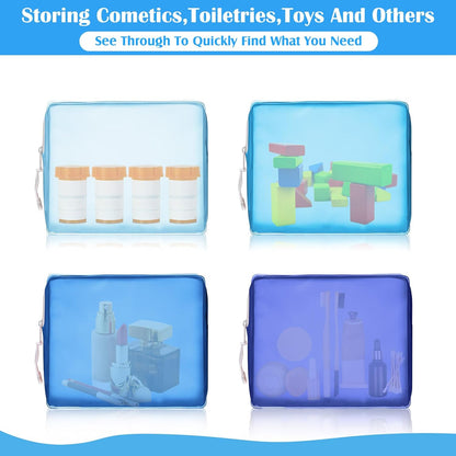 8 Pack TSA Approved Travel Toiletry Bags Frosted Translucent Leak-proof Cosmetic Makeup Bags for Women Men Travel Organizer Airport Security(Green,6.7 x 5.5 x 1.8 Inch)