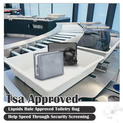 8 Pack TSA Approved Travel Toiletry Bags Frosted Translucent Leak-proof Cosmetic Makeup Bags for Women Men Travel Organizer Airport Security(Green,6.7 x 5.5 x 1.8 Inch)