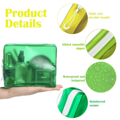 8 Pack TSA Approved Travel Toiletry Bags Frosted Translucent Leak-proof Cosmetic Makeup Bags for Women Men Travel Organizer Airport Security(Green,6.7 x 5.5 x 1.8 Inch)