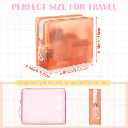 8 Pack TSA Approved Travel Toiletry Bags Frosted Translucent Leak-proof Cosmetic Makeup Bags for Women Men Travel Organizer Airport Security(Green,6.7 x 5.5 x 1.8 Inch)