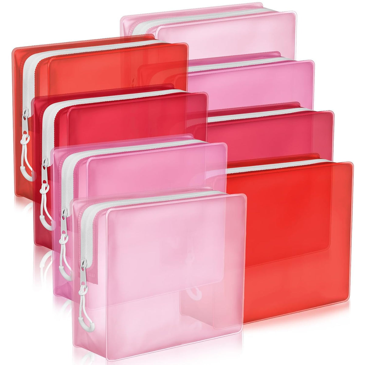 8 Pack TSA Approved Travel Toiletry Bags Frosted Translucent Leak-proof Cosmetic Makeup Bags for Women Men Travel Organizer Airport Security(Green,6.7 x 5.5 x 1.8 Inch)