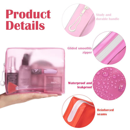 8 Pack TSA Approved Travel Toiletry Bags Frosted Translucent Leak-proof Cosmetic Makeup Bags for Women Men Travel Organizer Airport Security(Green,6.7 x 5.5 x 1.8 Inch)