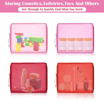 8 Pack TSA Approved Travel Toiletry Bags Frosted Translucent Leak-proof Cosmetic Makeup Bags for Women Men Travel Organizer Airport Security(Green,6.7 x 5.5 x 1.8 Inch)