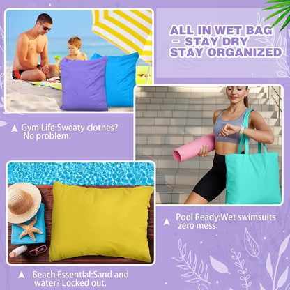 5 Pcs Travel Laundry Bags with Handle 18 x 23 Inch Waterproof Washable Dirty Clothes Bags for Wet Dry Gym Workout Swimming Pool Swimsuit Yoga Laundry College Dorm(Multicolour)