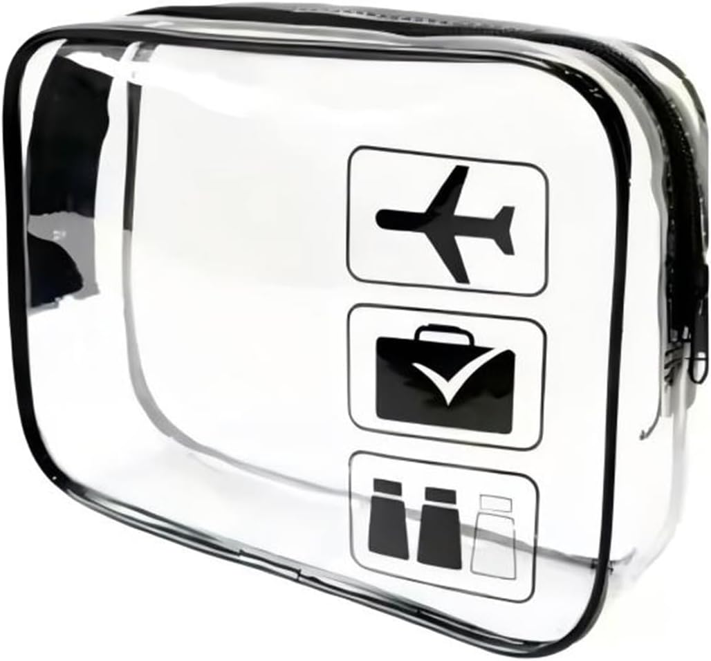 Clear Travel Toiletry Bag, TSA Approved Transparent Cosmetic Organizer, Waterproof PVC Makeup Cases for Storing Toiletries, Accessories, Small Items