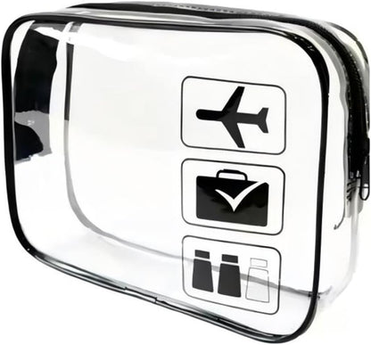 Clear Travel Toiletry Bag, TSA Approved Transparent Cosmetic Organizer, Waterproof PVC Makeup Cases for Storing Toiletries, Accessories, Small Items
