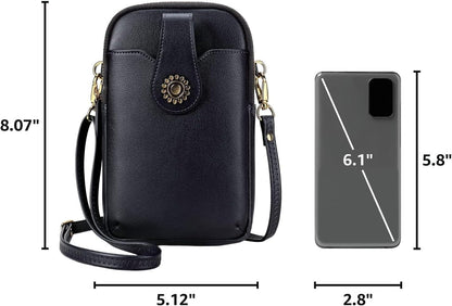 Small Crossbody Bags for Women, Leather RFID Cell Phone Purse, Trendy Travel Crossbody Purses with Zipper