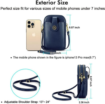 Small Crossbody Bags for Women, Leather RFID Cell Phone Purse, Trendy Travel Crossbody Purses with Zipper