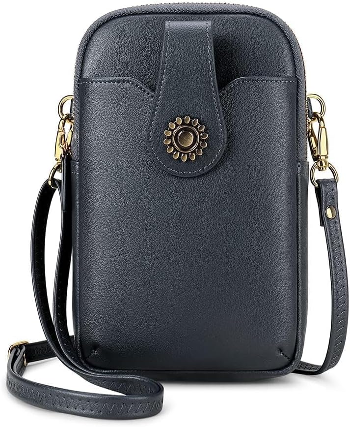 Small Crossbody Bags for Women, Leather RFID Cell Phone Purse, Trendy Travel Crossbody Purses with Zipper