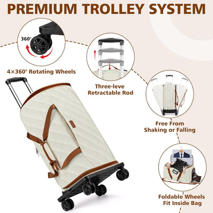 Rolling Garment Bags for Travel - Carry on Convertible Garment Duffle Bags with Wheels for Men Women, 4 in 1 Large Travel Duffel Bags with Shoes Compartment Hanging Suit Dress Weekender Bag 4pcs Set