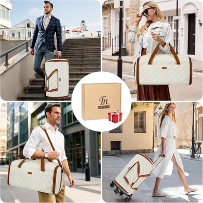 Rolling Garment Bags for Travel - Carry on Convertible Garment Duffle Bags with Wheels for Men Women, 4 in 1 Large Travel Duffel Bags with Shoes Compartment Hanging Suit Dress Weekender Bag 4pcs Set