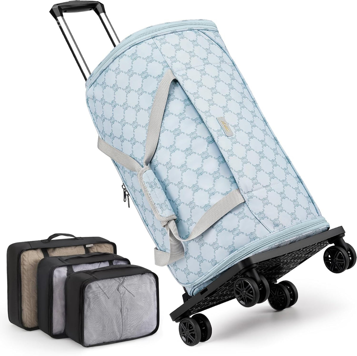 Rolling Garment Bags for Travel - Carry on Convertible Garment Duffle Bags with Wheels for Men Women, 4 in 1 Large Travel Duffel Bags with Shoes Compartment Hanging Suit Dress Weekender Bag 4pcs Set