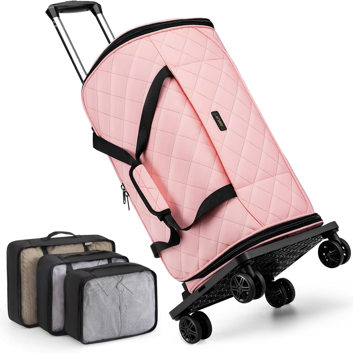 Rolling Garment Bags for Travel - Carry on Convertible Garment Duffle Bags with Wheels for Men Women, 4 in 1 Large Travel Duffel Bags with Shoes Compartment Hanging Suit Dress Weekender Bag 4pcs Set