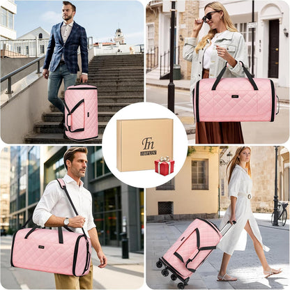 Rolling Garment Bags for Travel - Carry on Convertible Garment Duffle Bags with Wheels for Men Women, 4 in 1 Large Travel Duffel Bags with Shoes Compartment Hanging Suit Dress Weekender Bag 4pcs Set