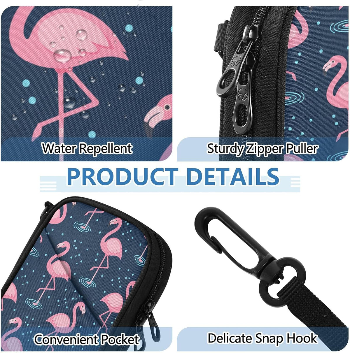 Flamingos Family Passport Holder for Travel | Document Organizer with Detachable Strap Holds 5 Passports for Men Women, Portable Wallet for Card Cash Tickets