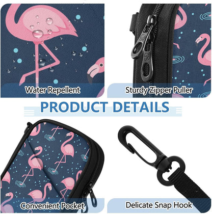 Flamingos Family Passport Holder for Travel | Document Organizer with Detachable Strap Holds 5 Passports for Men Women, Portable Wallet for Card Cash Tickets