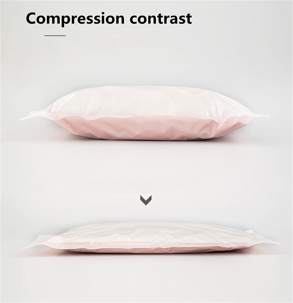 Travel Compression Bags 4 Pcs Roll-Up Storage Space Saver Bag No Vacuum or Pump Needed Hand Roll Seal Vacuum Bags for Travel/Home Storage (Pink-S)