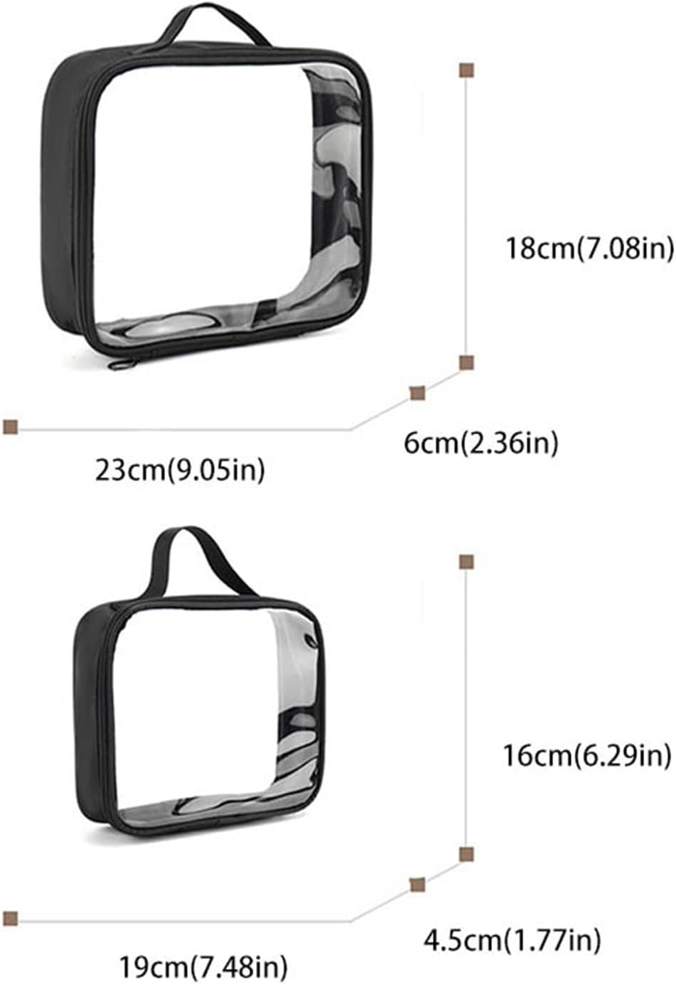 TSA Approved Toiletry Bag, Wideopen TSA Approved Travel Size Make Up Bags with Handle,Transparent Large Capacity Portable Cute Makeup Bag for Accessories Toiletries Traveling Skincare Essentials
