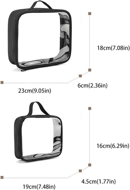 TSA Approved Toiletry Bag, Wideopen TSA Approved Travel Size Make Up Bags with Handle,Transparent Large Capacity Portable Cute Makeup Bag for Accessories Toiletries Traveling Skincare Essentials