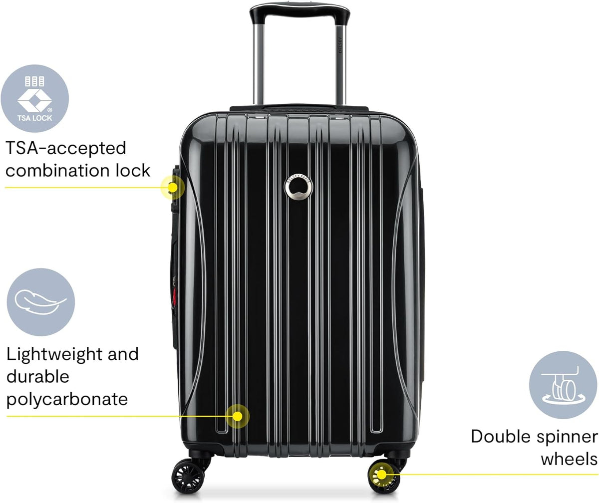 DELSEY PARIS Helium Aero Hardside Expandable Luggage with Spinner Wheels, Brick Red, Carry-On Plus 21 Inch