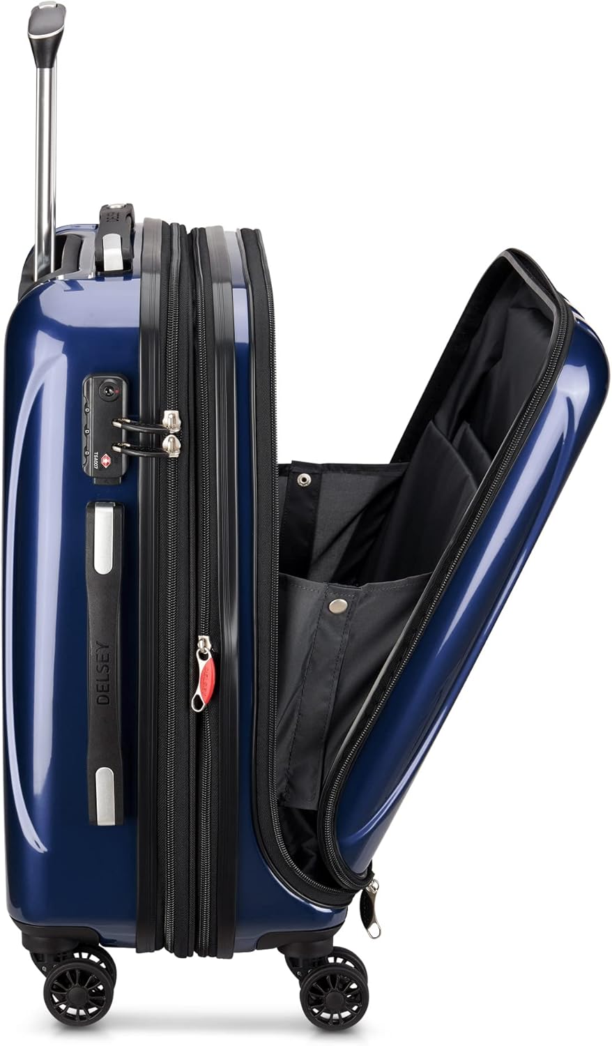 DELSEY PARIS Helium Aero Hardside Expandable Luggage with Spinner Wheels, Brick Red, Carry-On Plus 21 Inch