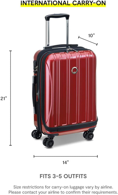 DELSEY PARIS Helium Aero Hardside Expandable Luggage with Spinner Wheels, Brick Red, Carry-On Plus 21 Inch