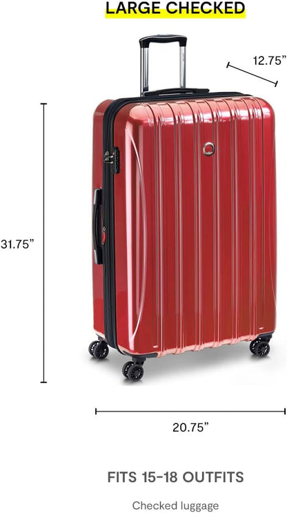 DELSEY PARIS Helium Aero Hardside Expandable Luggage with Spinner Wheels, Brick Red, Carry-On Plus 21 Inch