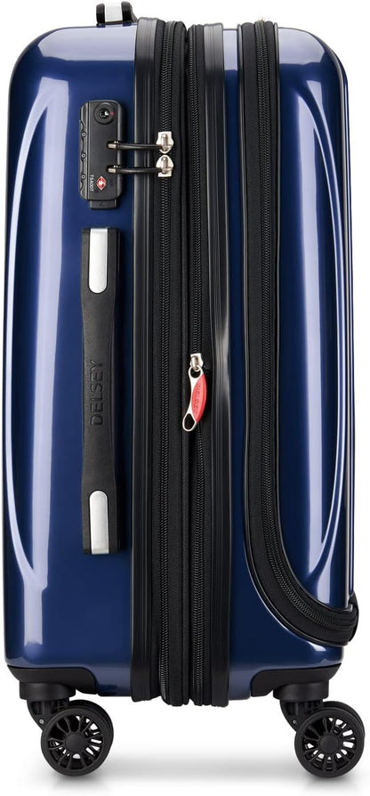 DELSEY PARIS Helium Aero Hardside Expandable Luggage with Spinner Wheels, Brick Red, Carry-On Plus 21 Inch