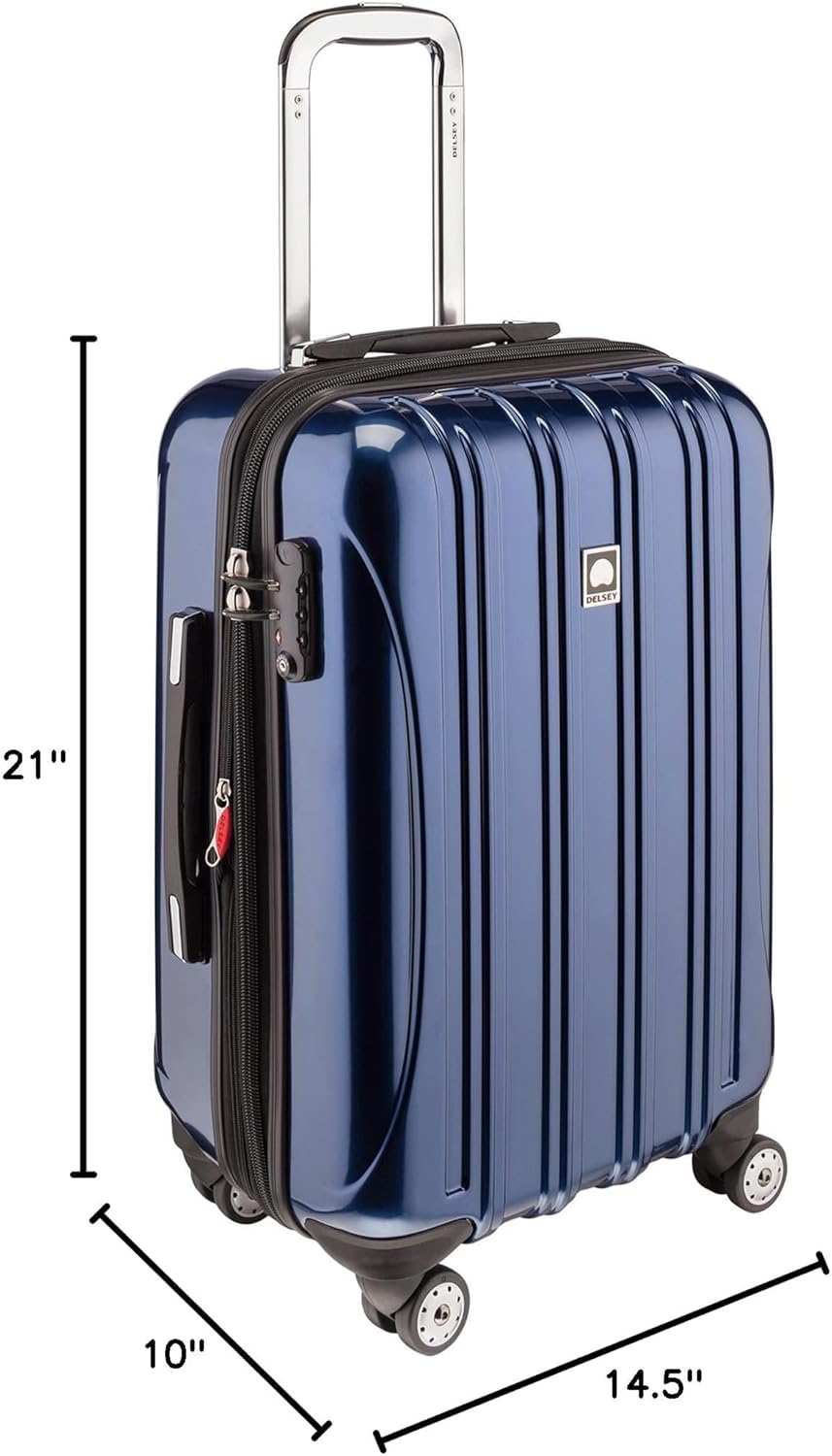 DELSEY PARIS Helium Aero Hardside Expandable Luggage with Spinner Wheels, Brick Red, Carry-On Plus 21 Inch