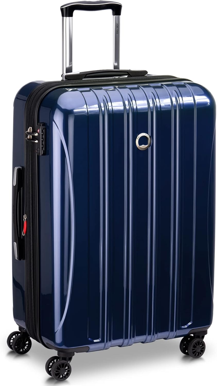 DELSEY PARIS Helium Aero Hardside Expandable Luggage with Spinner Wheels, Brick Red, Carry-On Plus 21 Inch