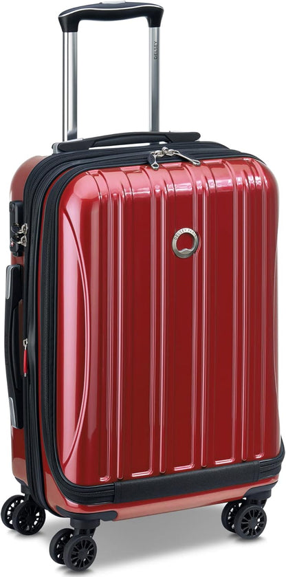 DELSEY PARIS Helium Aero Hardside Expandable Luggage with Spinner Wheels, Brick Red, Carry-On Plus 21 Inch