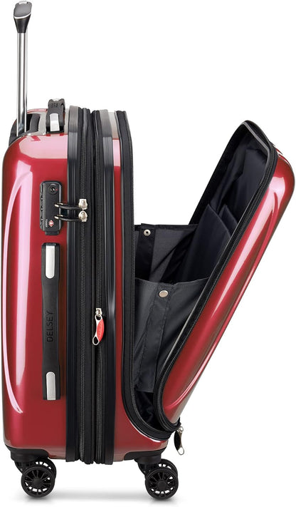 DELSEY PARIS Helium Aero Hardside Expandable Luggage with Spinner Wheels, Brick Red, Carry-On Plus 21 Inch